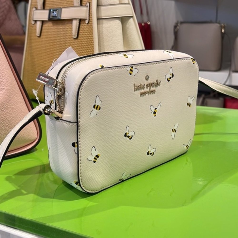 Kate Spade Staci Bee Mini Camera Bag Parchment Multi - Picture 7 of 15